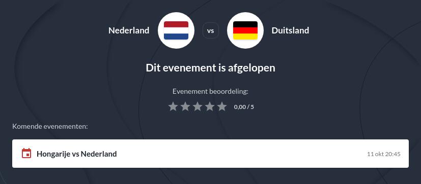 Nederland - Duitsland Voorspelling