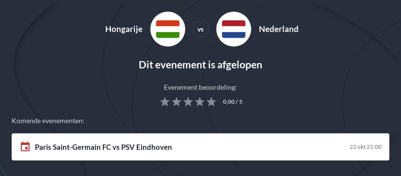 Nederland - Hongarije Voorspelling