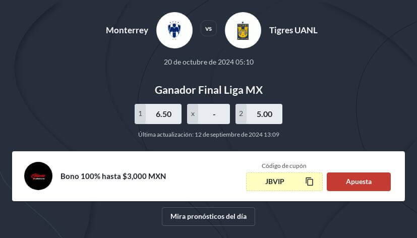 Pronóstico Rayados de Monterrey vs Tigres