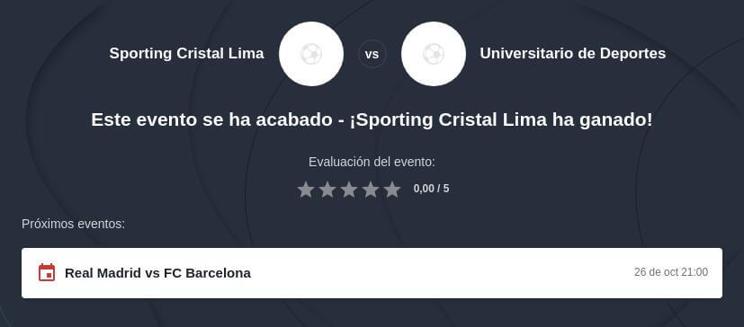 Sporting Cristal vs Universitario Pronóstico