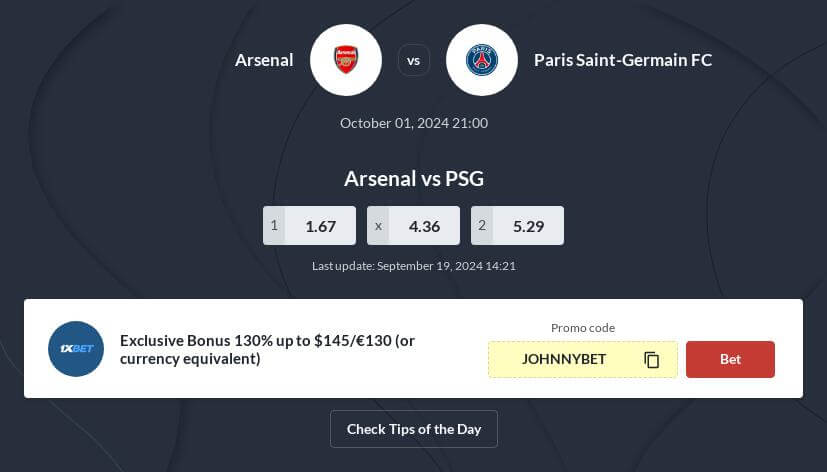 Arsenal vs PSG Betting Tips