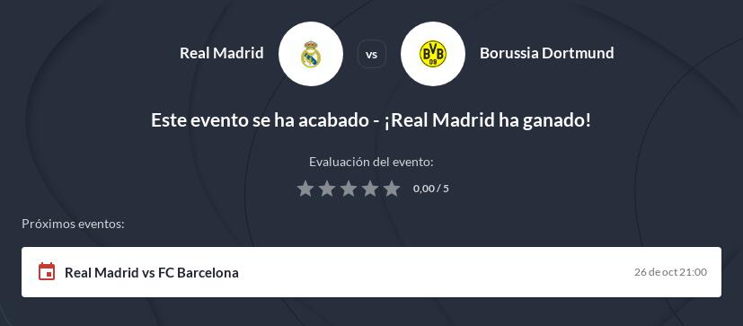 Pronóstico Real Madrid vs Borussia Dortmund