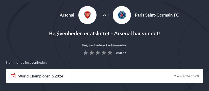 Forudsigelser for Arsenal - PSG