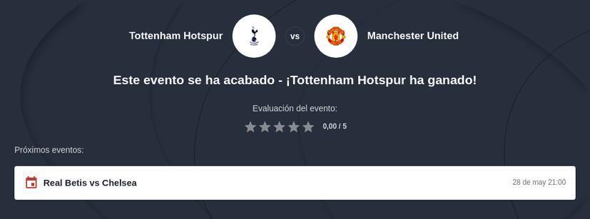 Pronóstico Tottenham vs Man United Final Europa League