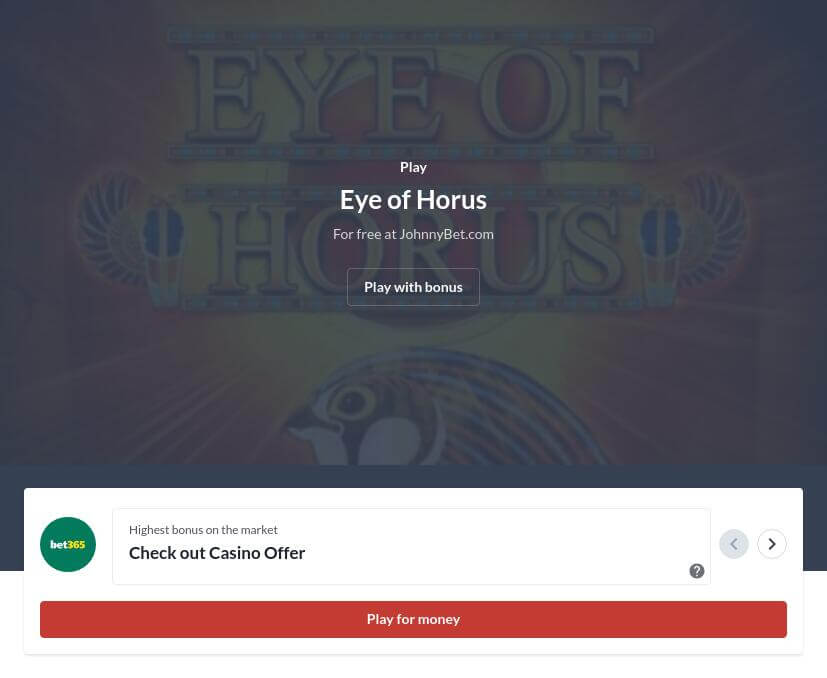 Eye of Horus Casino Slot Game