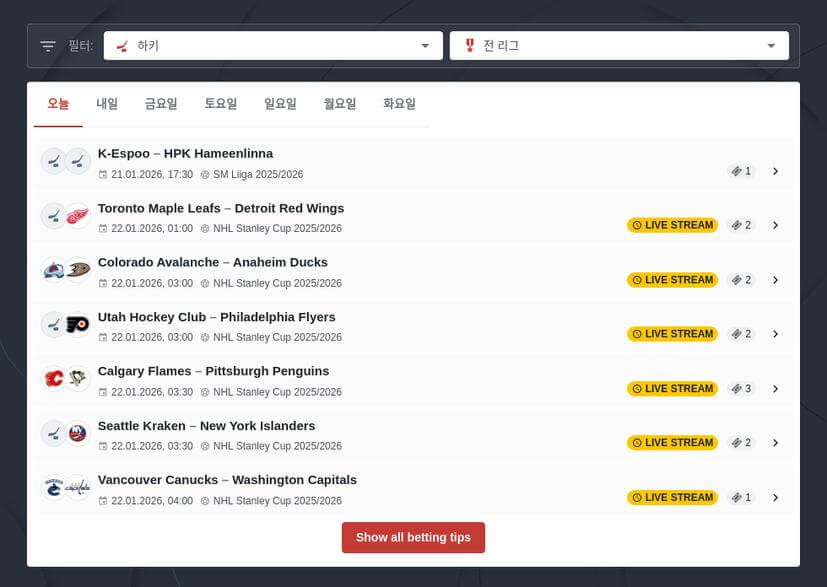 아이스하키 베팅 팁