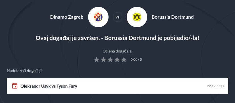 Dinamo - Borussia Dortmund prognoza i prijenos