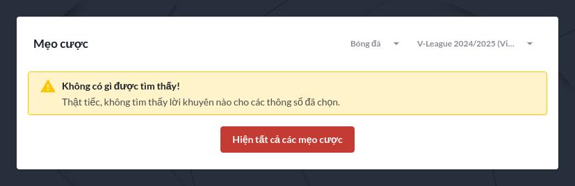 Mẹo đặt cược V-League 2024/2025