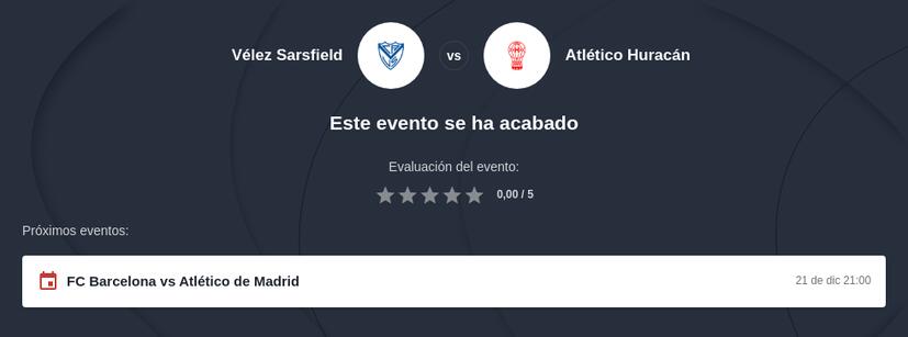 Pronóstico Vélez Sarsfield vs Huracán Gratis