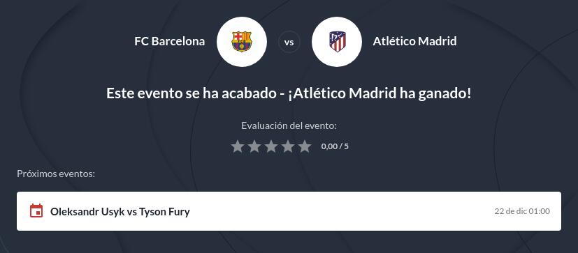 Pronóstico de victoria Barcelona vs Atlético Madrid