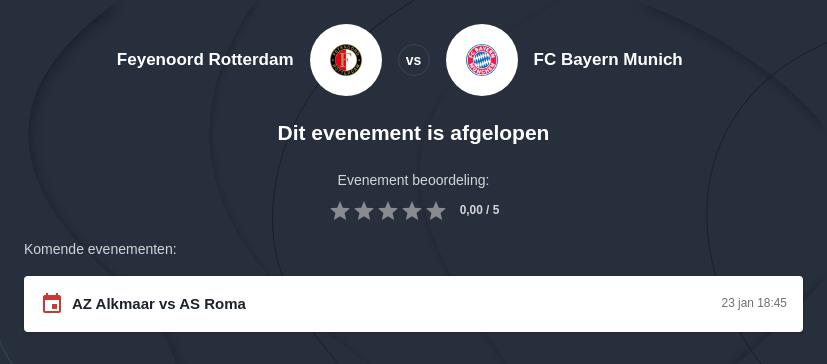 Feyenoord - Bayern München Voorspelling
