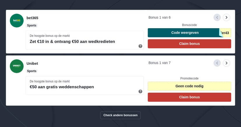 Wedden op Reinier de Ridder