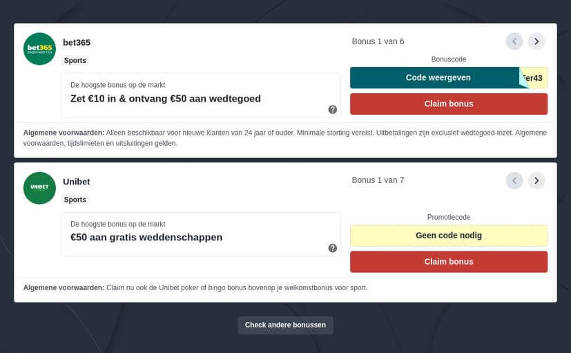 Wedden op Reinier de Ridder