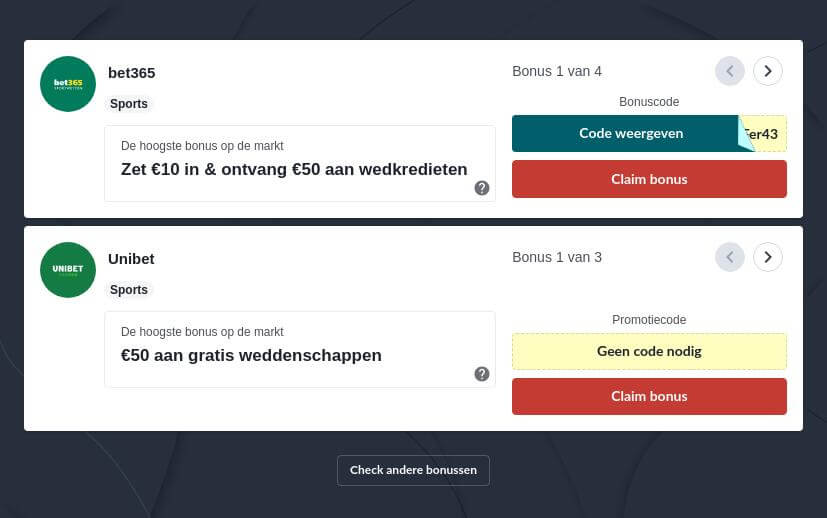 Speciale weddenschappen bij online bookmakers