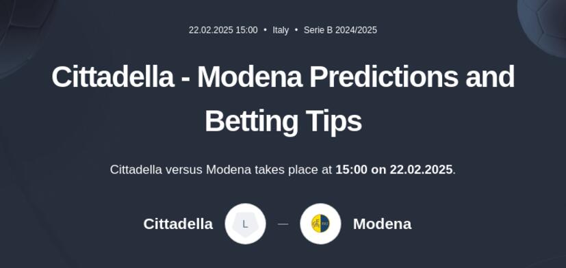 Cittadella - Modena Predictions and Betting Tips