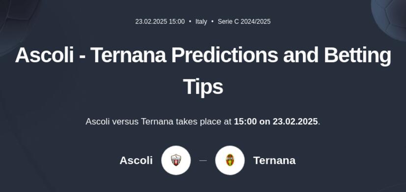 Ascoli - Ternana Predictions and Betting Tips