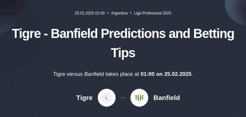 Tigre - Banfield Predictions and Betting Tips