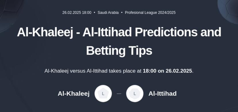 Al-Khaleej - Al-Ittihad Predictions and Betting Tips