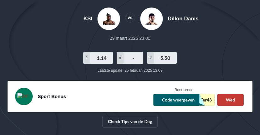 Wedden op KSI vs Dillon Danis