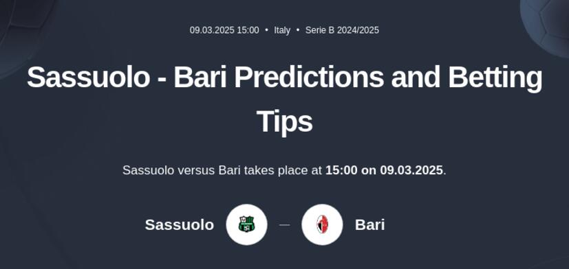 Sassuolo - Bari Predictions and Betting Tips