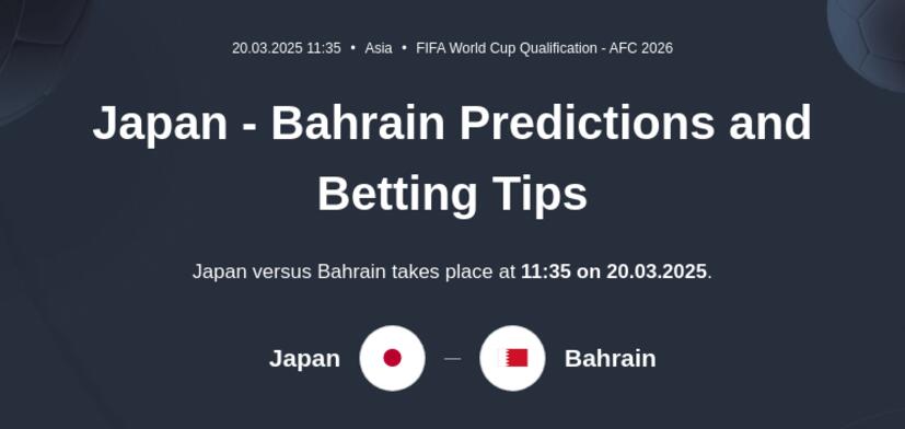 Japan - Bahrain Predictions and Betting Tips