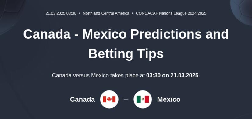 Canada - Mexico Predictions and Betting Tips