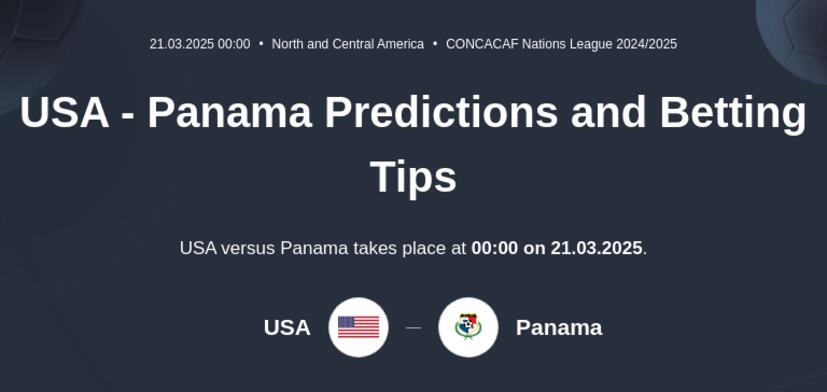 USA - Panama Predictions and Betting Tips