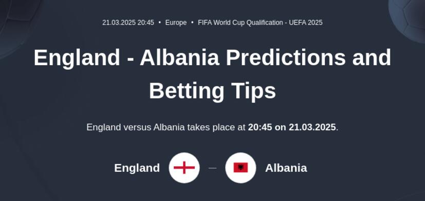 England - Albania Predictions and Betting Tips