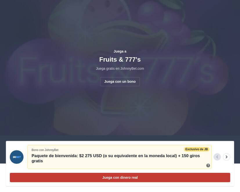 Fruits & 777's Slot Demo y Estrategias