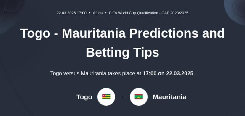 Togo - Mauritania Predictions and Betting Tips