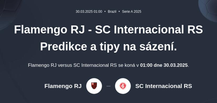 Flamengo - SC Internacional RS Predikce a tipy na sázení.