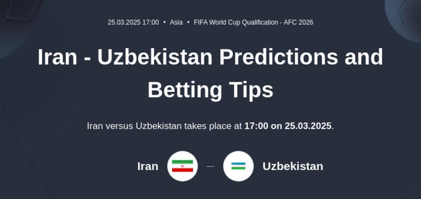 Iran - Uzbekistan Predictions and Betting Tips