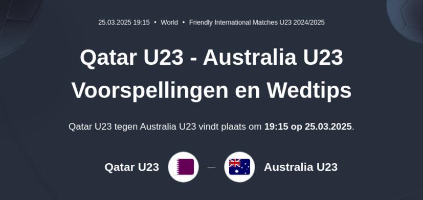 Qatar U23 - Australia U23 Voorspellingen en Wedtips