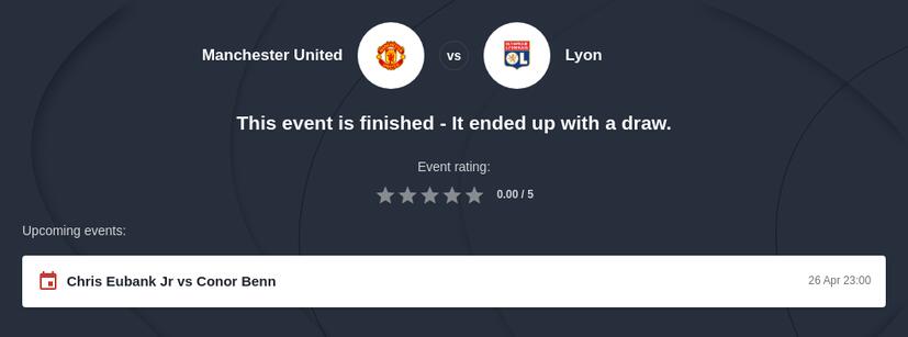 Manchester United vs Lyon Betting Predictions