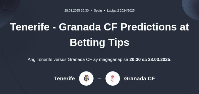 Tenerife - Granada CF Predictions at Betting Tips