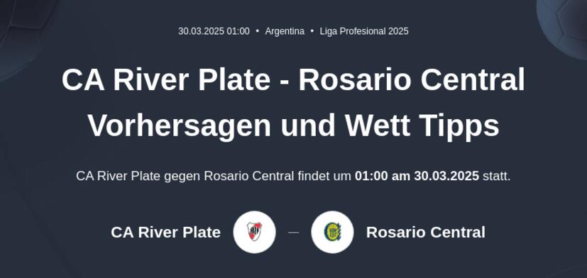 CA River Plate - Rosario Central Vorhersagen und Wett Tipps