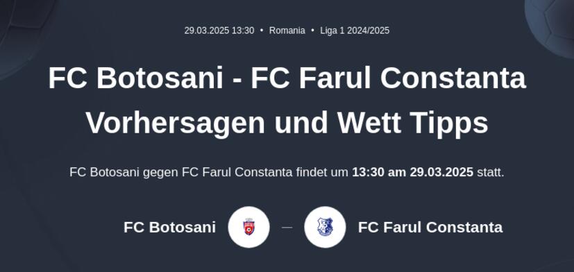 FC Botosani - FC Farul Constanta Vorhersagen und Wett Tipps