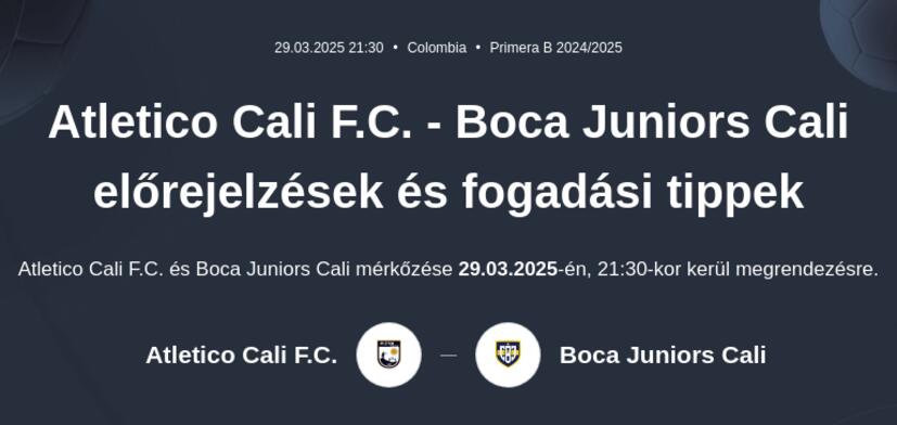 Atletico Cali FC - Boca Juniors Cali előrejelzések és fogadási tippek