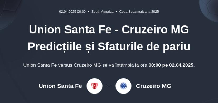 Union Santa Fe - Cruzeiro Predicțiile și Sfaturile de pariu 
