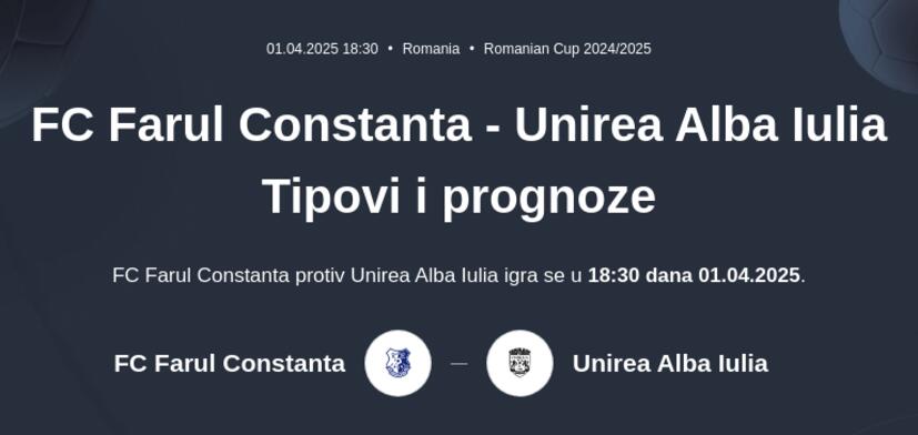 FC Farul Constanta - Unirea Alba Iulia Tipovi i prognoze