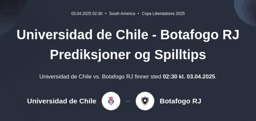 Universidad de Chile - Botafogo RJ Prediksjoner og Spilltips
