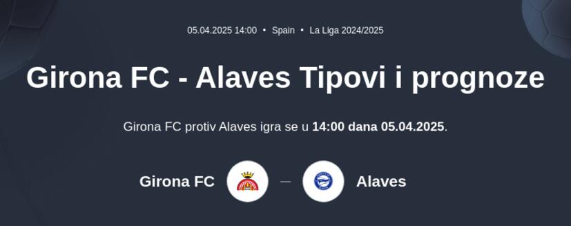 Girona FC - Alaves Tipovi i prognoze