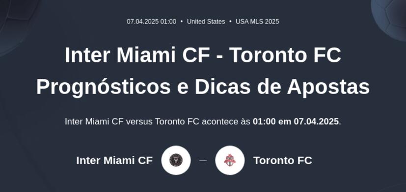 Inter Miami CF - Toronto FC Prognósticos e Dicas de Apostas