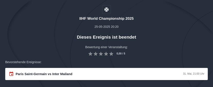 Eishockey WM 2025 Wettquoten