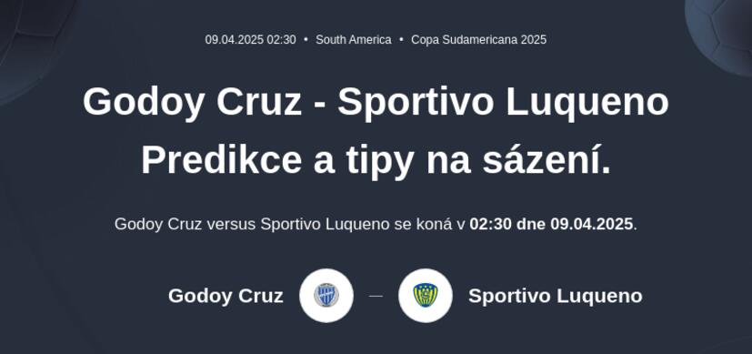 Godoy Cruz - Sportivo Luqueno Predikce a tipy na sázení.