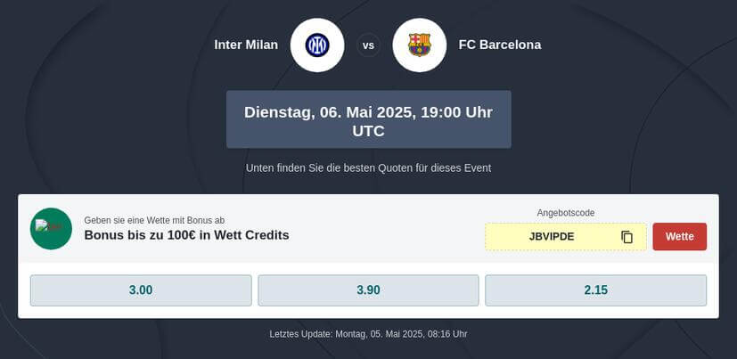 Inter Mailand vs. FC Barcelona Tipphilfe