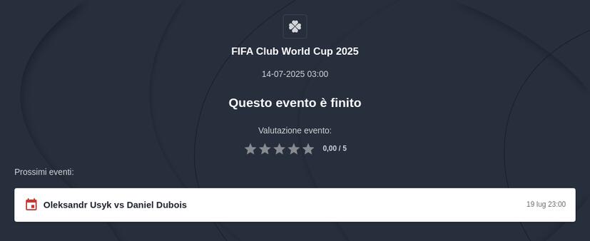 Pronostico Mondiale per Club 2025 Chelsea - PSG