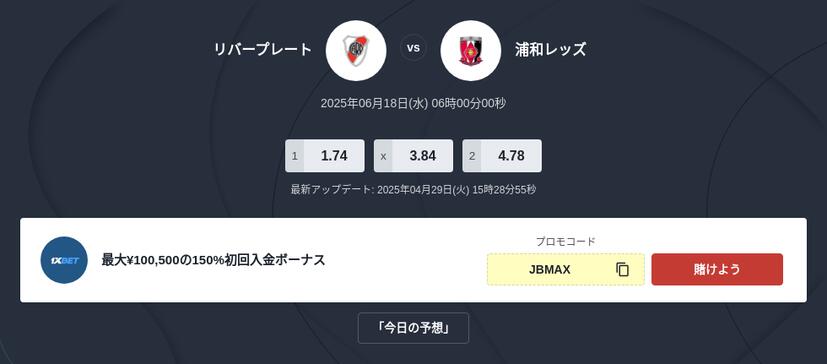 浦和レッズ対CAリバープレートの勝者予想