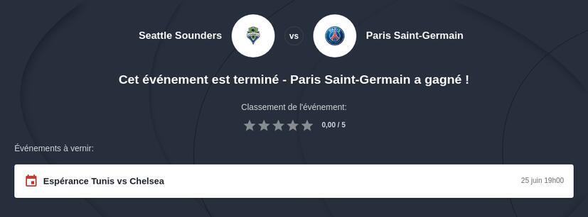 Pronostic PSG vs Seattle Sounders FC