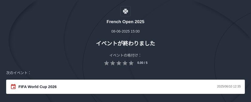 全仏オープン 2025 優勝予想